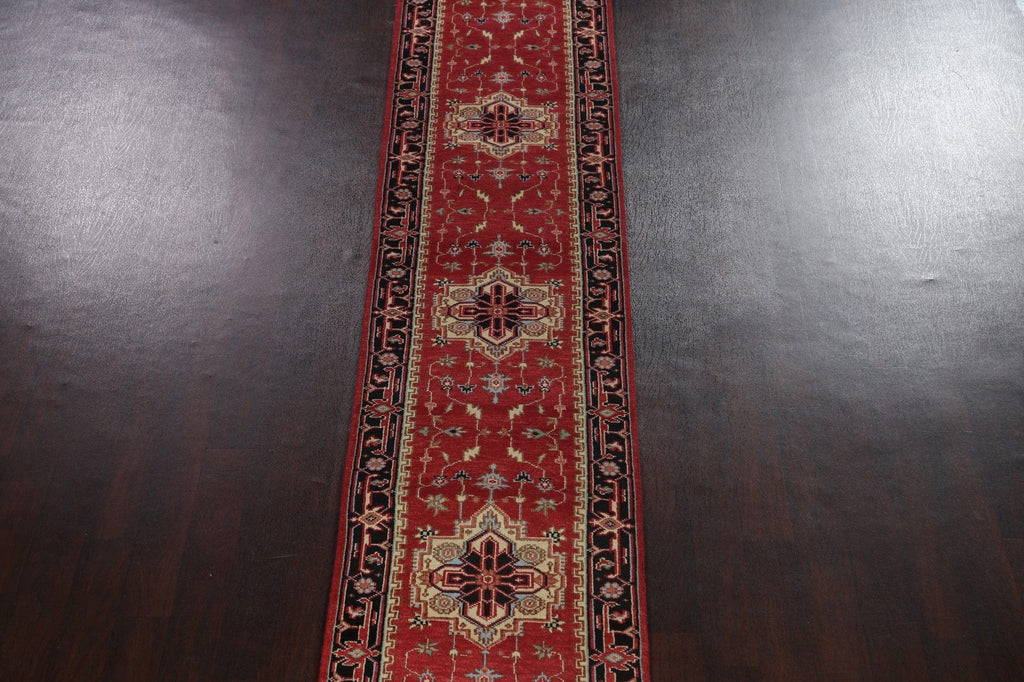 Geometric Indo Heriz Serapi Oriental Runner Rug 3x26