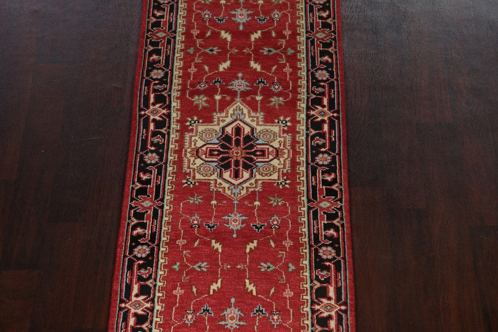 Geometric Indo Heriz Serapi Oriental Runner Rug 3x26