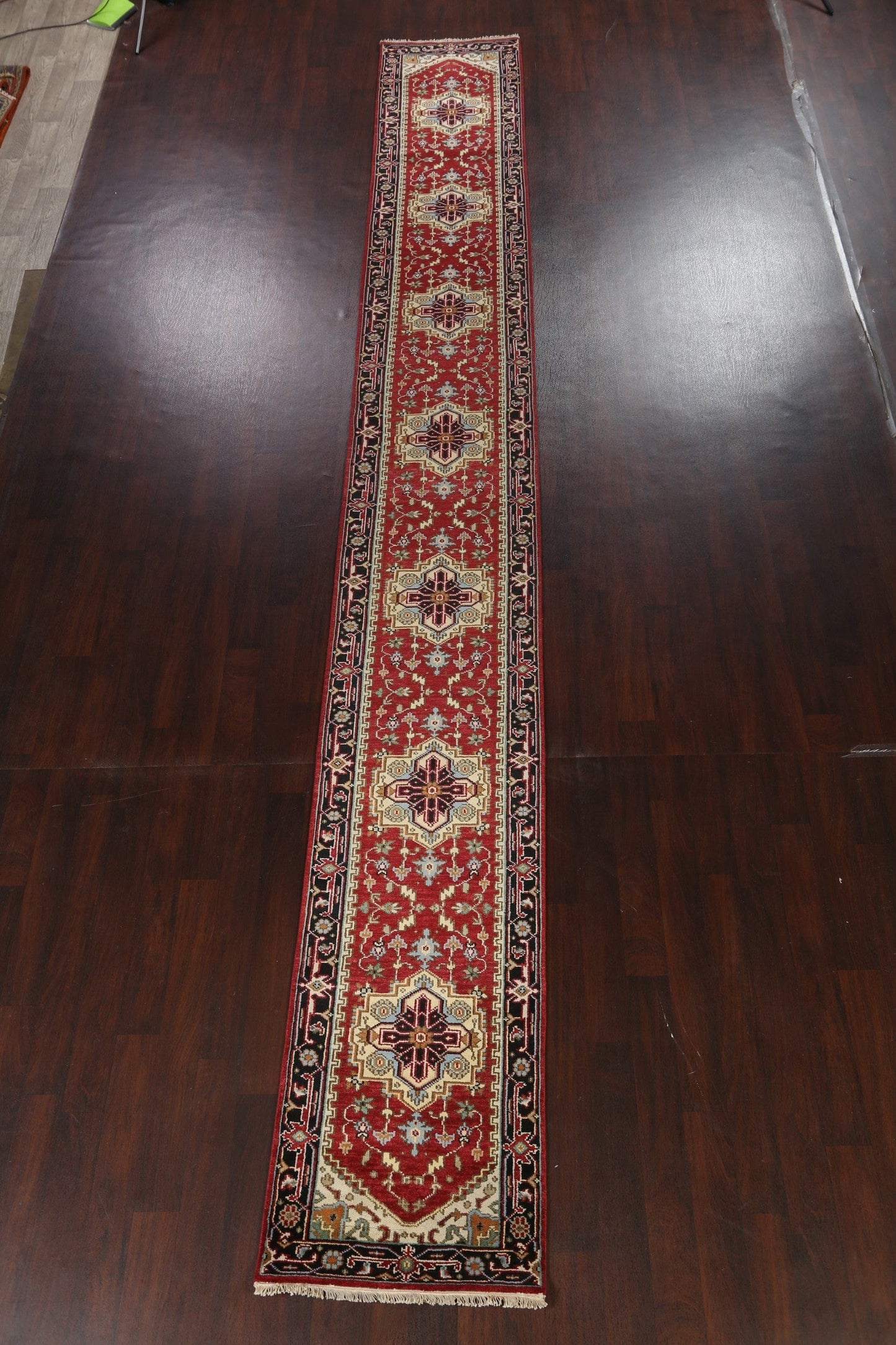 Geometric Indo Heriz Serapi Oriental Runner Rug 3x21