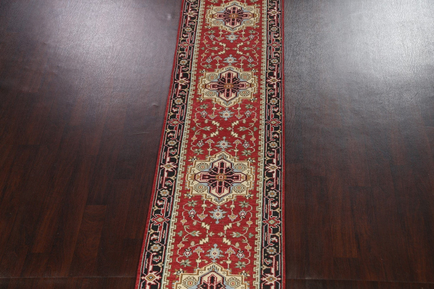 Geometric Indo Heriz Serapi Oriental Runner Rug 3x21