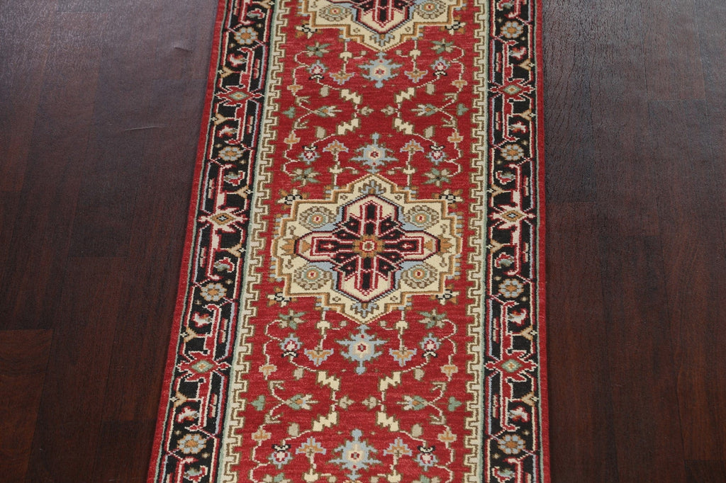 Geometric Indo Heriz Serapi Oriental Runner Rug 3x21