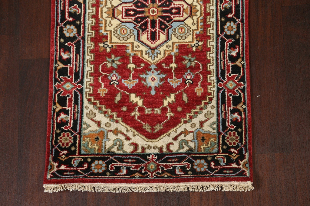 Geometric Indo Heriz Serapi Oriental Runner Rug 3x21