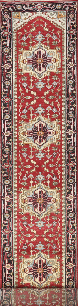 Geometric Indo Heriz Serapi Oriental Runner Rug 3x21