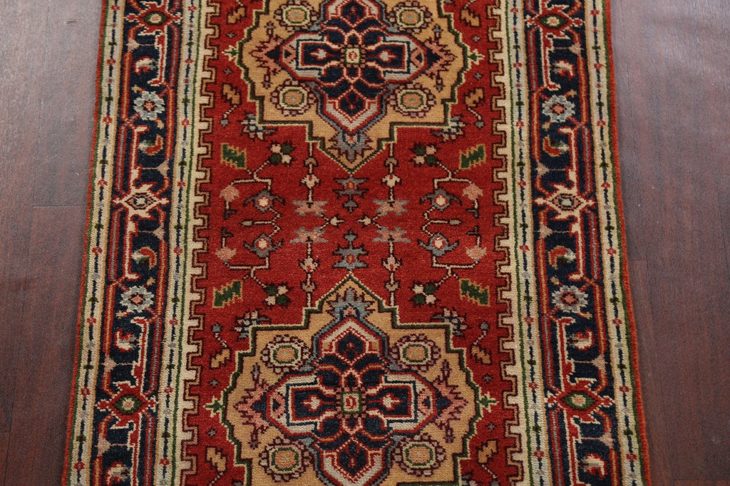 Geometric Indo Heriz Serapi Oriental Runner Rug 3x10