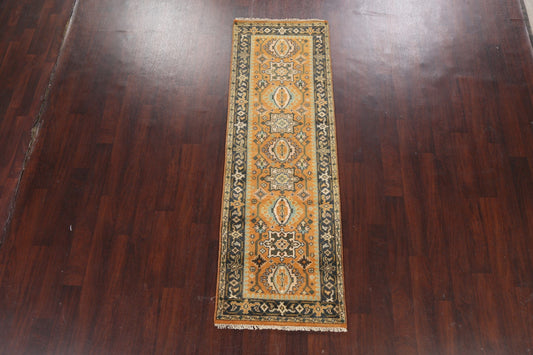 Geometric Indo Heriz Serapi Oriental Runner Rug 3x8