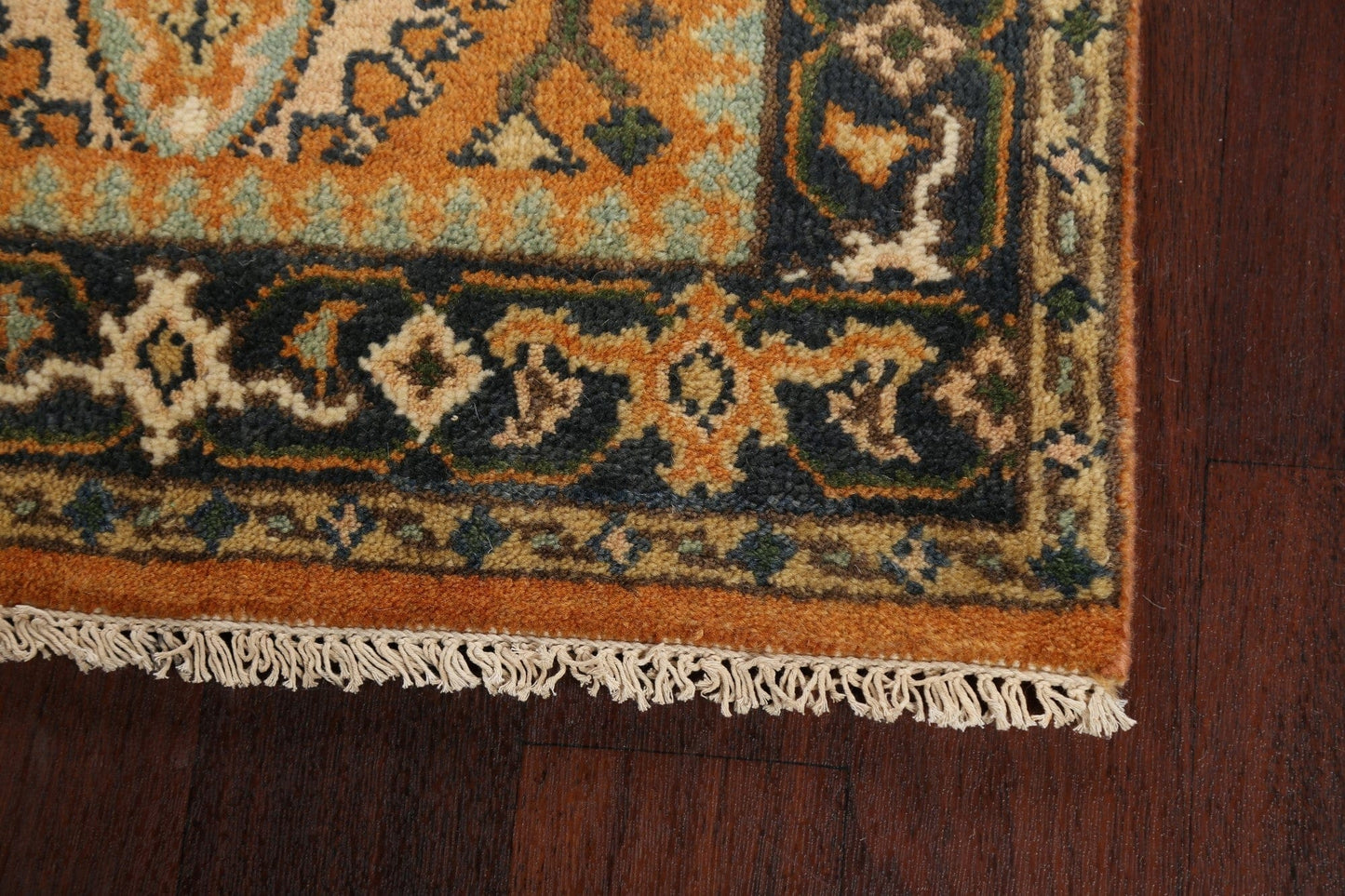 Geometric Indo Heriz Serapi Oriental Runner Rug 3x8