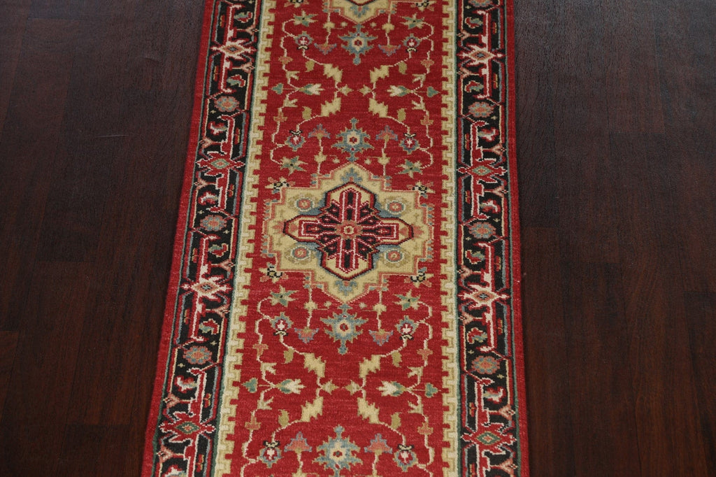 Geometric Indo Heriz Serapi Oriental Runner Rug 3x26