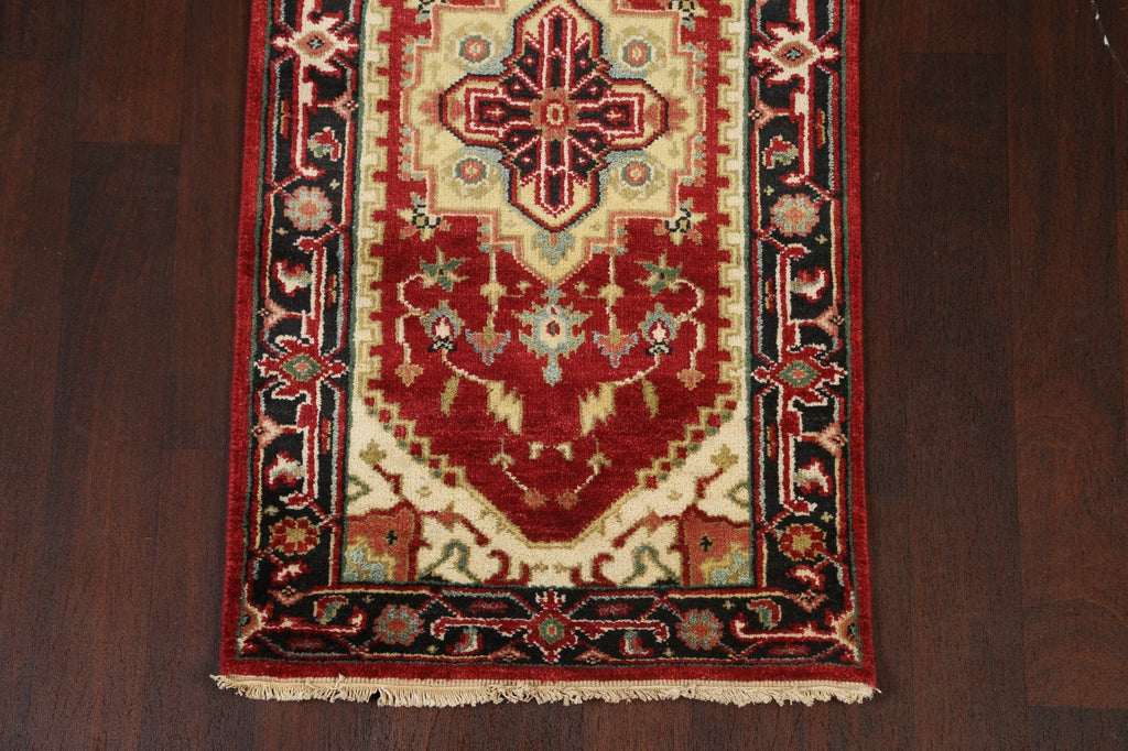 Geometric Indo Heriz Serapi Oriental Runner Rug 3x26