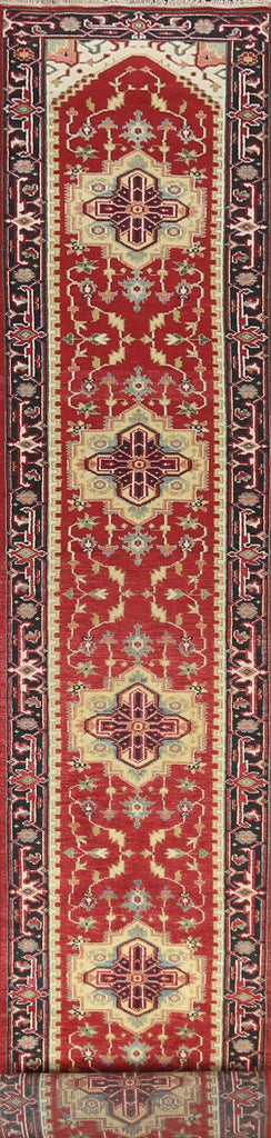 Geometric Indo Heriz Serapi Oriental Runner Rug 3x26