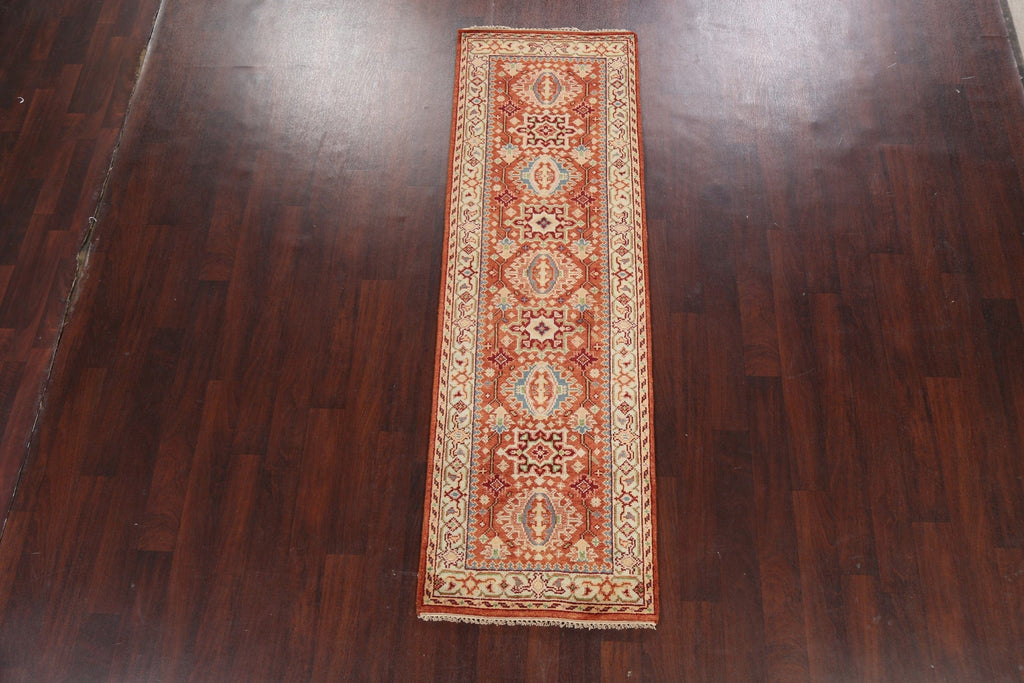 Geometric Indo Heriz Serapi Oriental Runner Rug 3x8