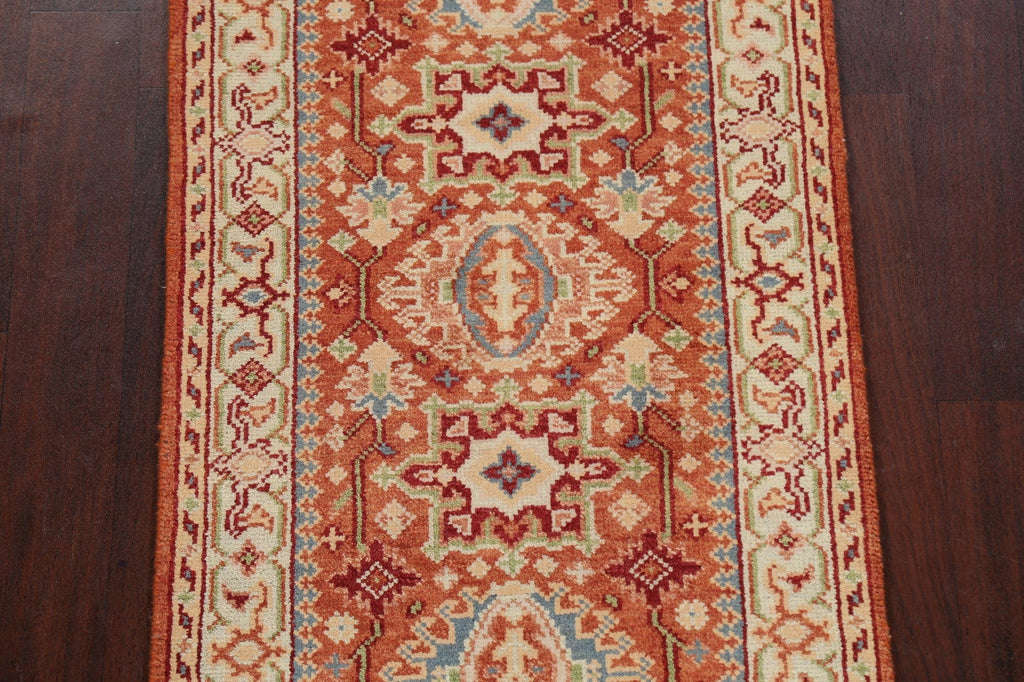 Geometric Indo Heriz Serapi Oriental Runner Rug 3x8