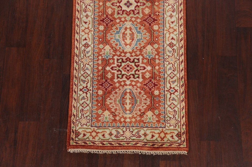 Geometric Indo Heriz Serapi Oriental Runner Rug 3x8