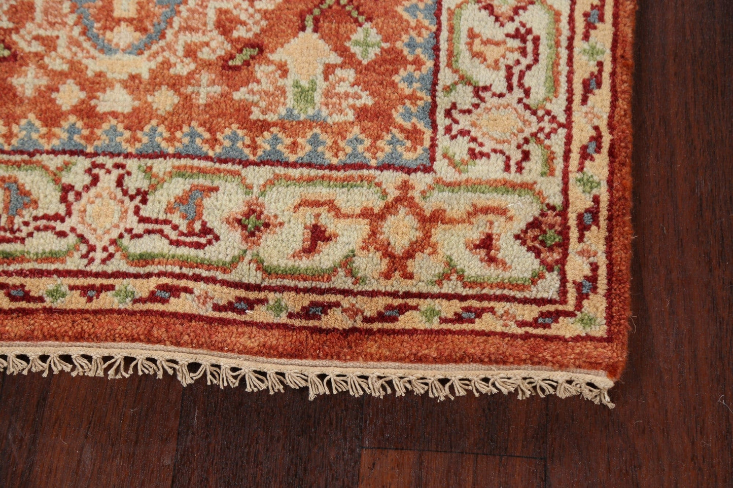 Geometric Indo Heriz Serapi Oriental Runner Rug 3x8