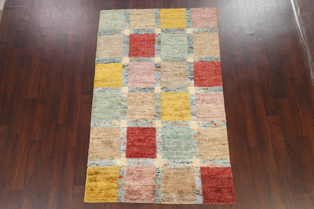 Checkered Contemporary Oriental Area Rug 5x8