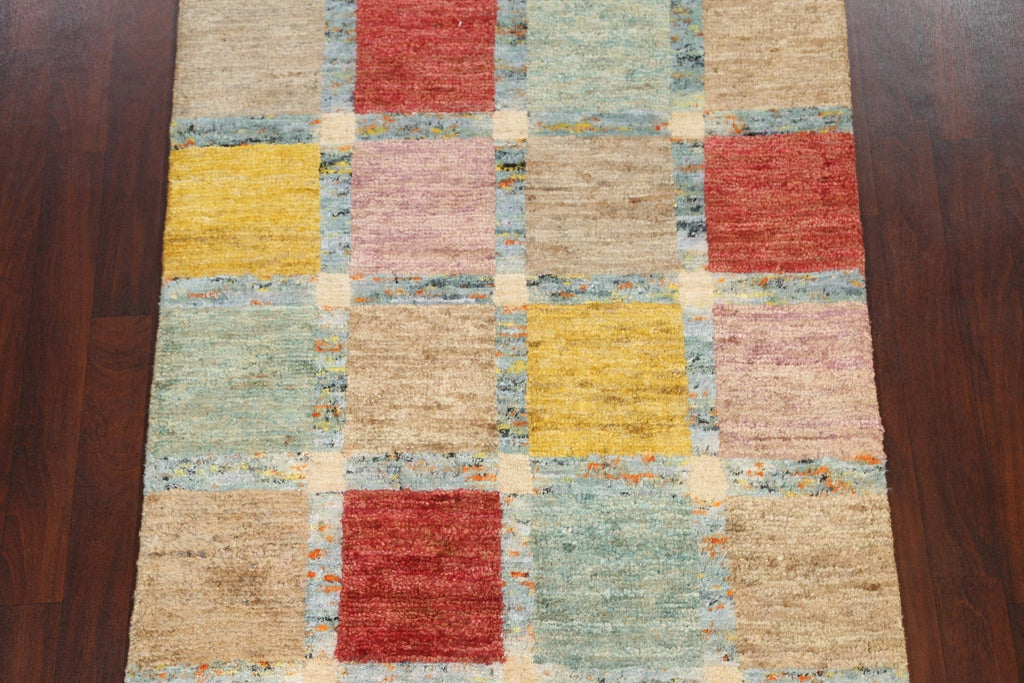 Checkered Contemporary Oriental Area Rug 5x8