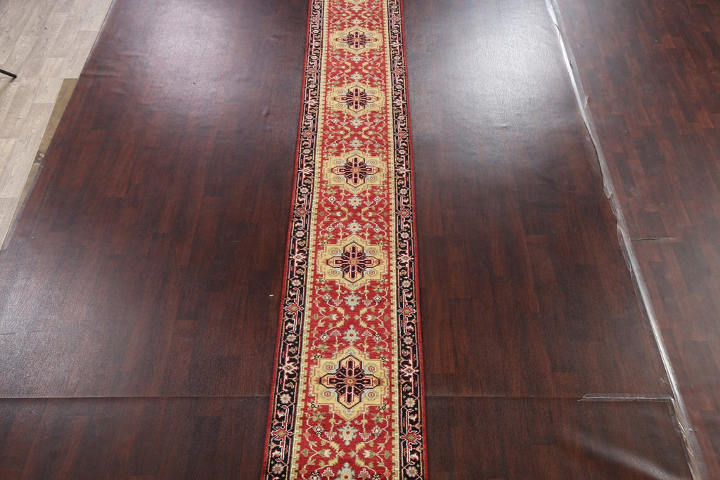 Geometric Indo Heriz Serapi Oriental Runner Rug 3x20