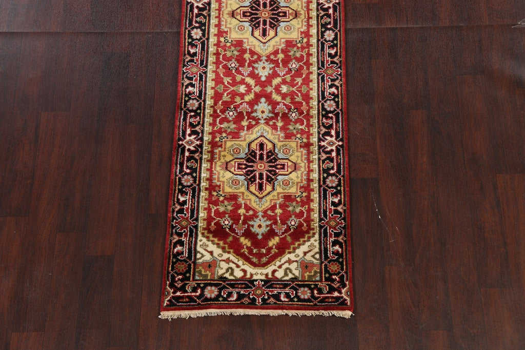 Geometric Indo Heriz Serapi Oriental Runner Rug 3x20