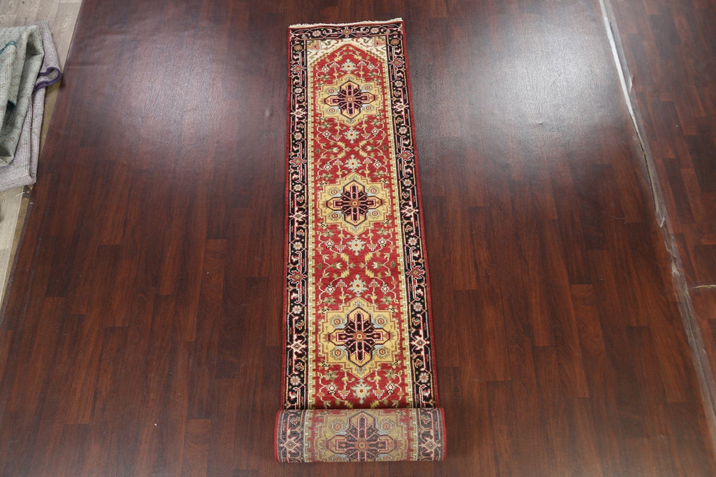 Geometric Indo Heriz Serapi Oriental Runner Rug 3x20