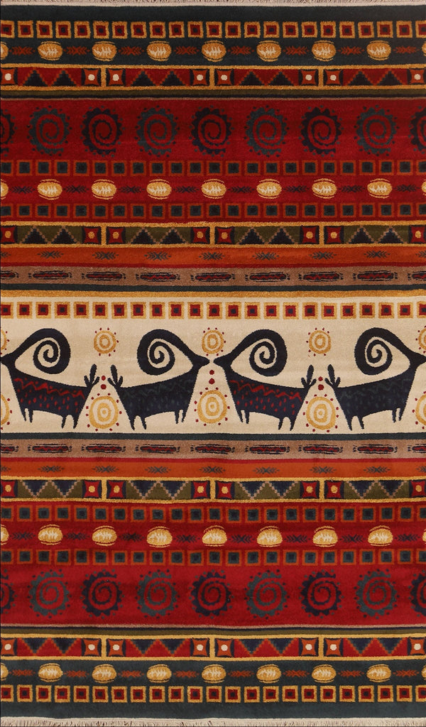 Animal Pictorial Gabbeh Turkish Area Rug 7x10