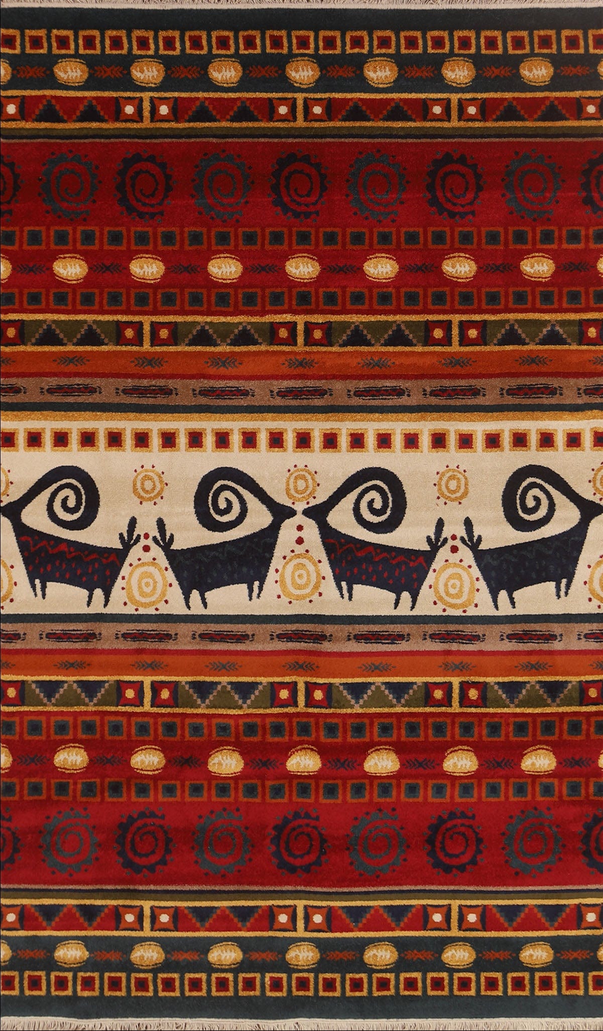 Animal Pictorial Gabbeh Turkish Area Rug 7x10