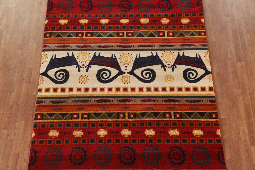 Animal Pictorial Gabbeh Turkish Area Rug 7x10