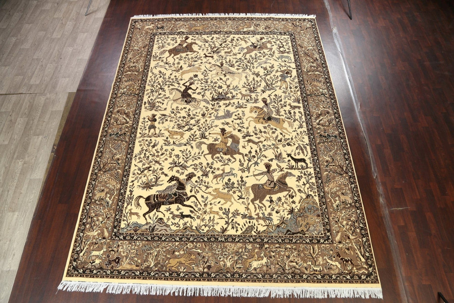 Hunting Design Tabriz Oriental Area Rug 10x13