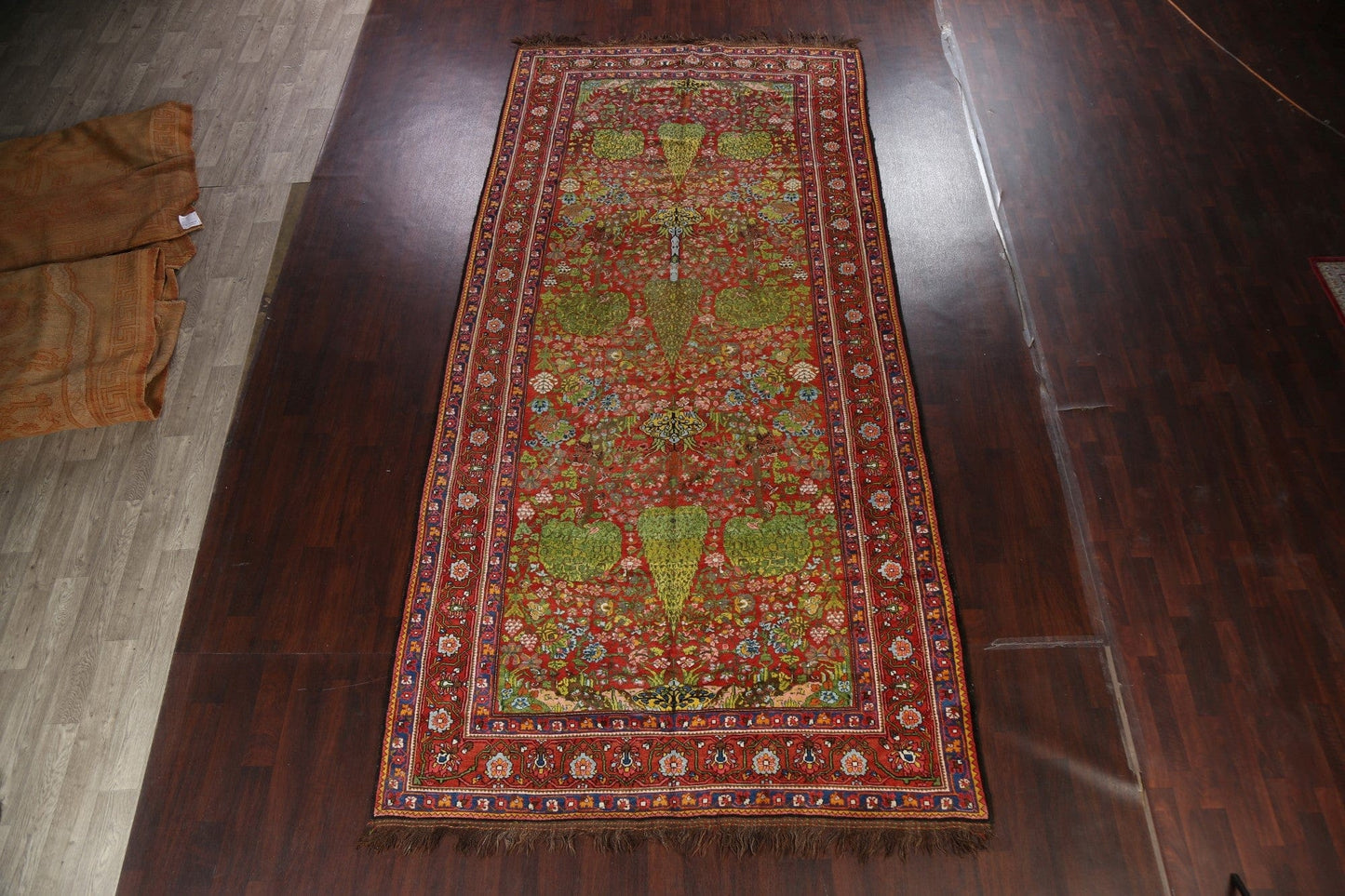 Antique Vegetable Dye Bakhtiari Shalamzar Persian Area Rug 7x15