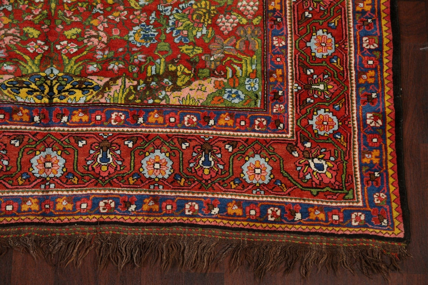 Antique Vegetable Dye Bakhtiari Shalamzar Persian Area Rug 7x15