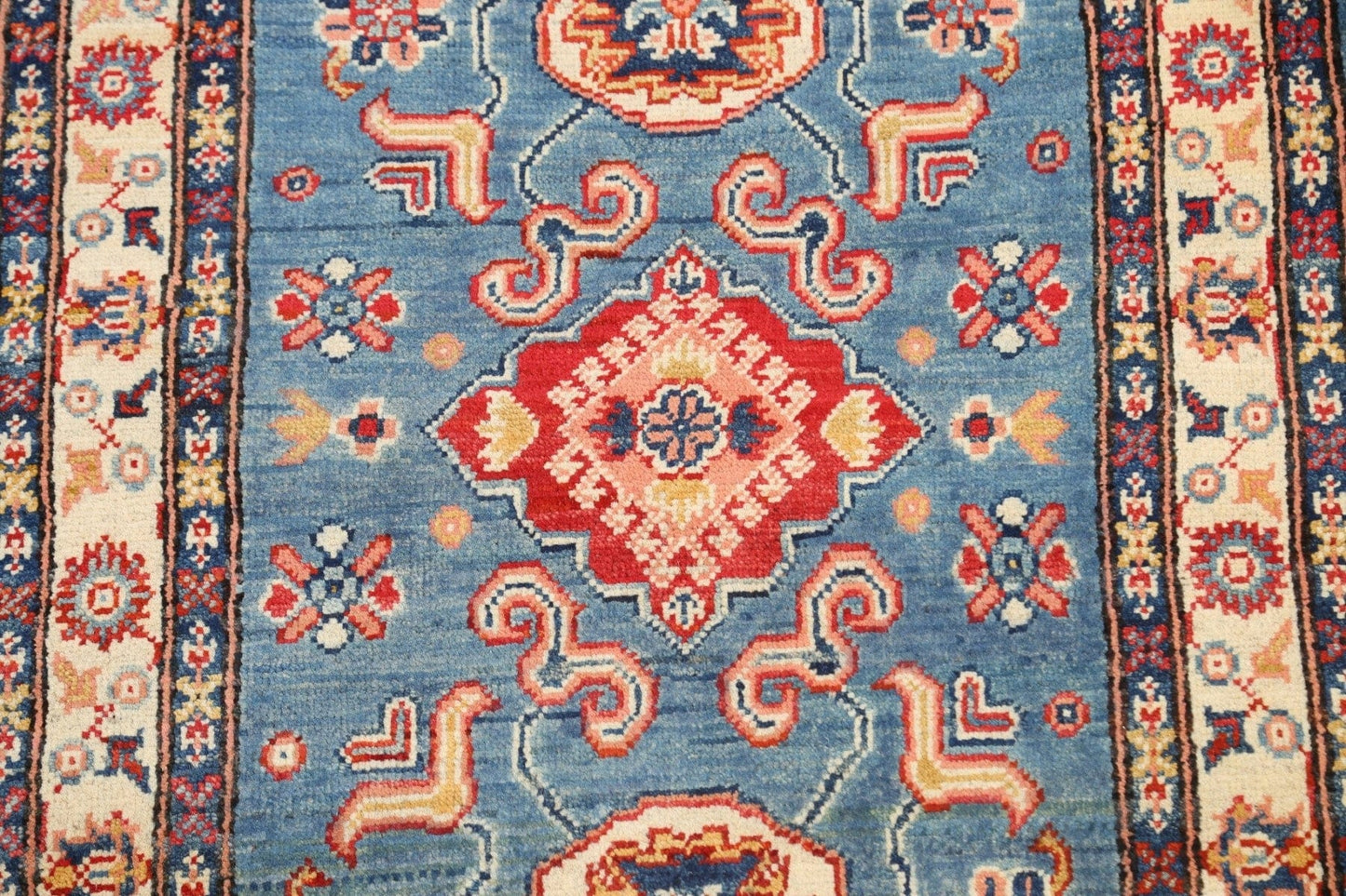 Geometric Kazak Oriental Area Rug 3x4