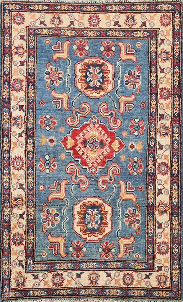 Geometric Kazak Oriental Area Rug 3x4