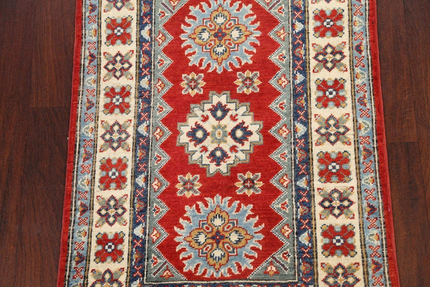 Geometric Kazak Oriental Area Rug 3x4