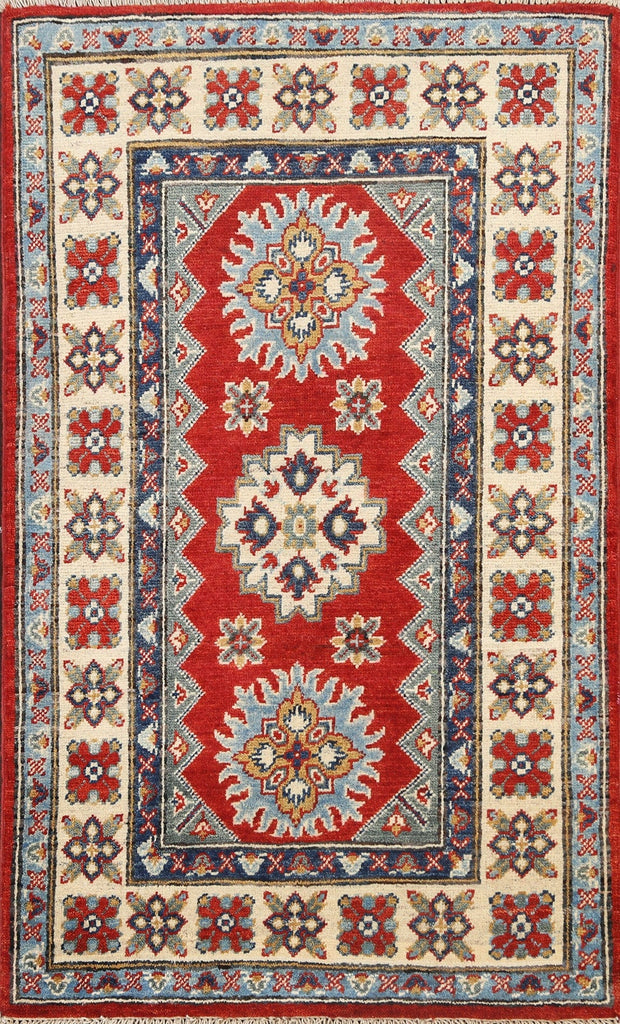 Geometric Kazak Oriental Area Rug 3x4