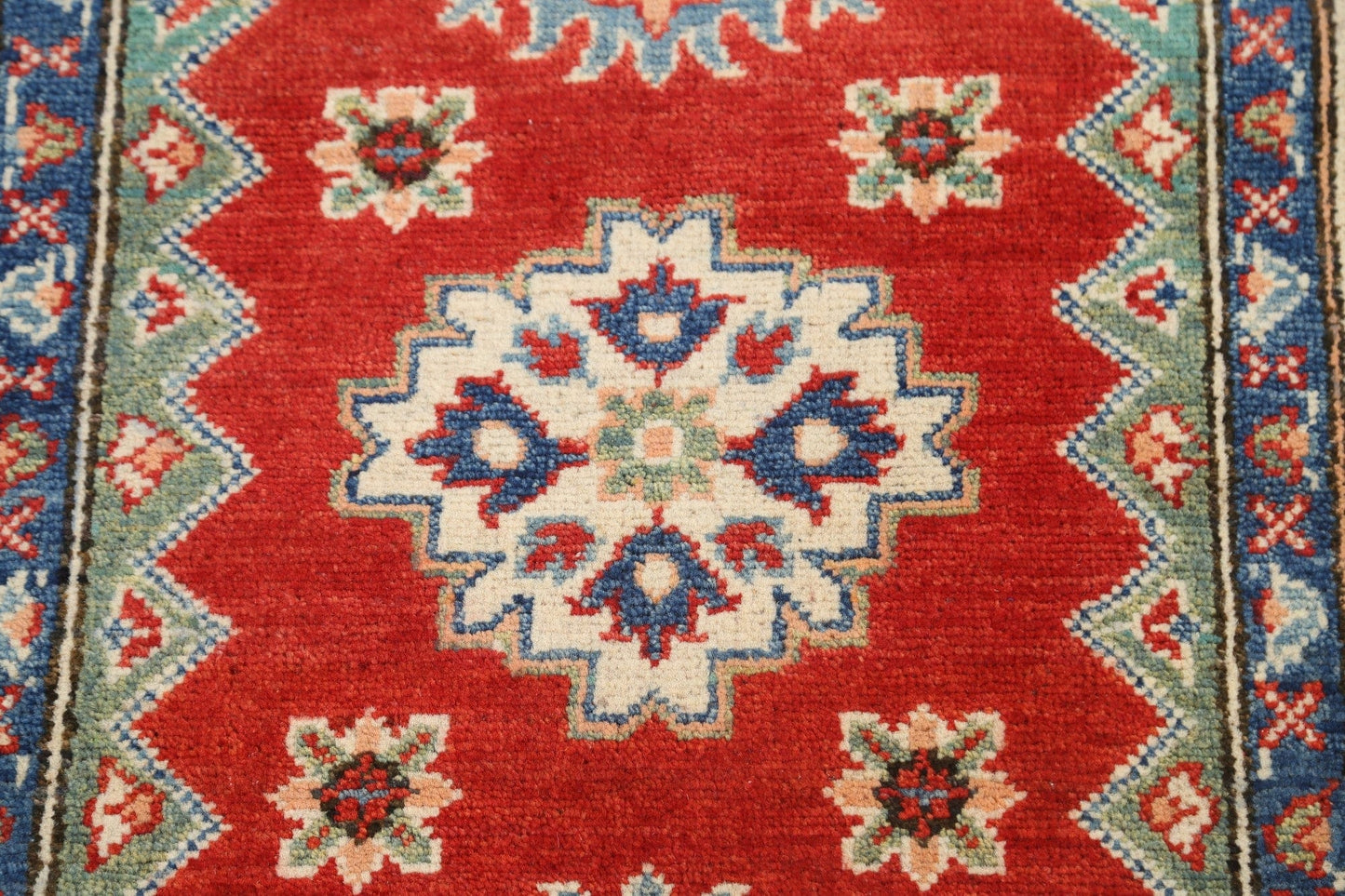 Geometric Kazak Oriental Area Rug 3x4