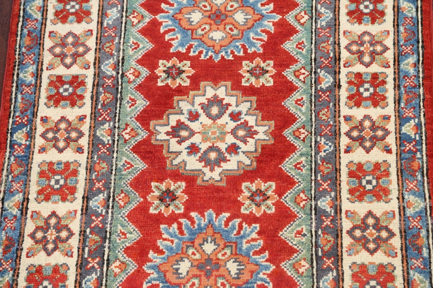 Geometric Kazak Oriental Area Rug 3x4