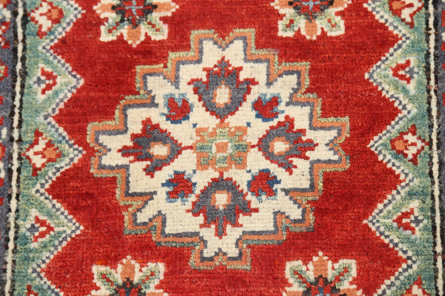 Geometric Kazak Oriental Area Rug 3x4