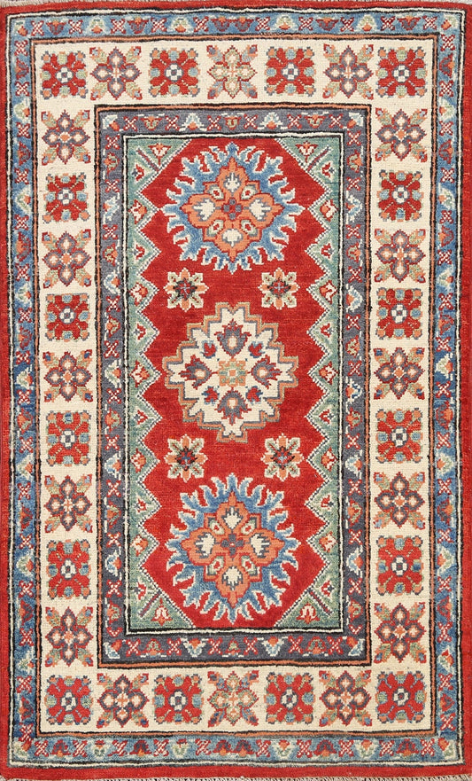 Geometric Kazak Oriental Area Rug 3x4