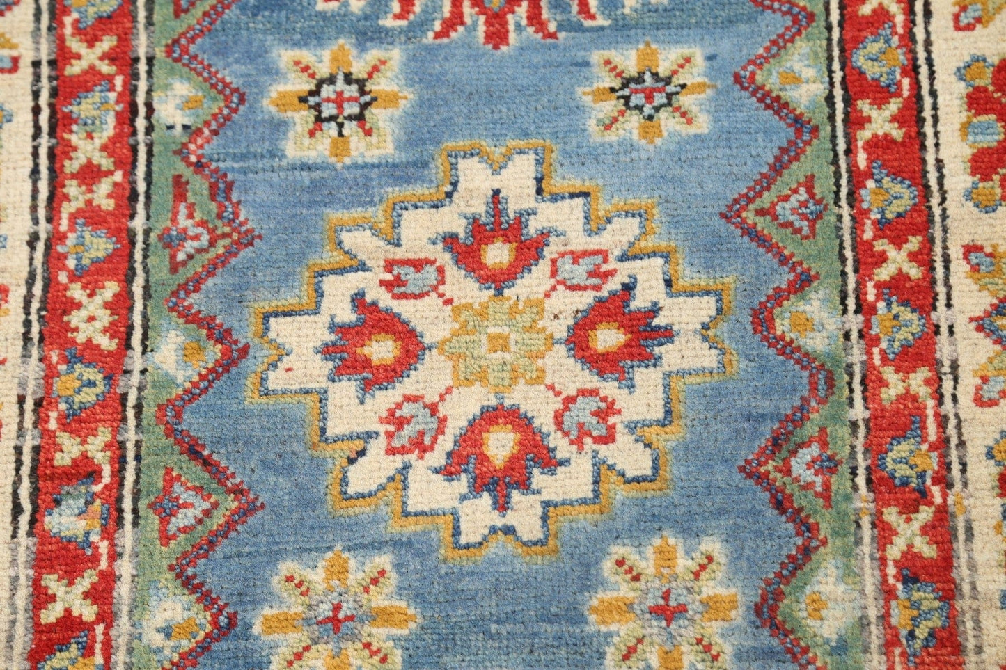 Geometric Kazak Oriental Area Rug 3x4