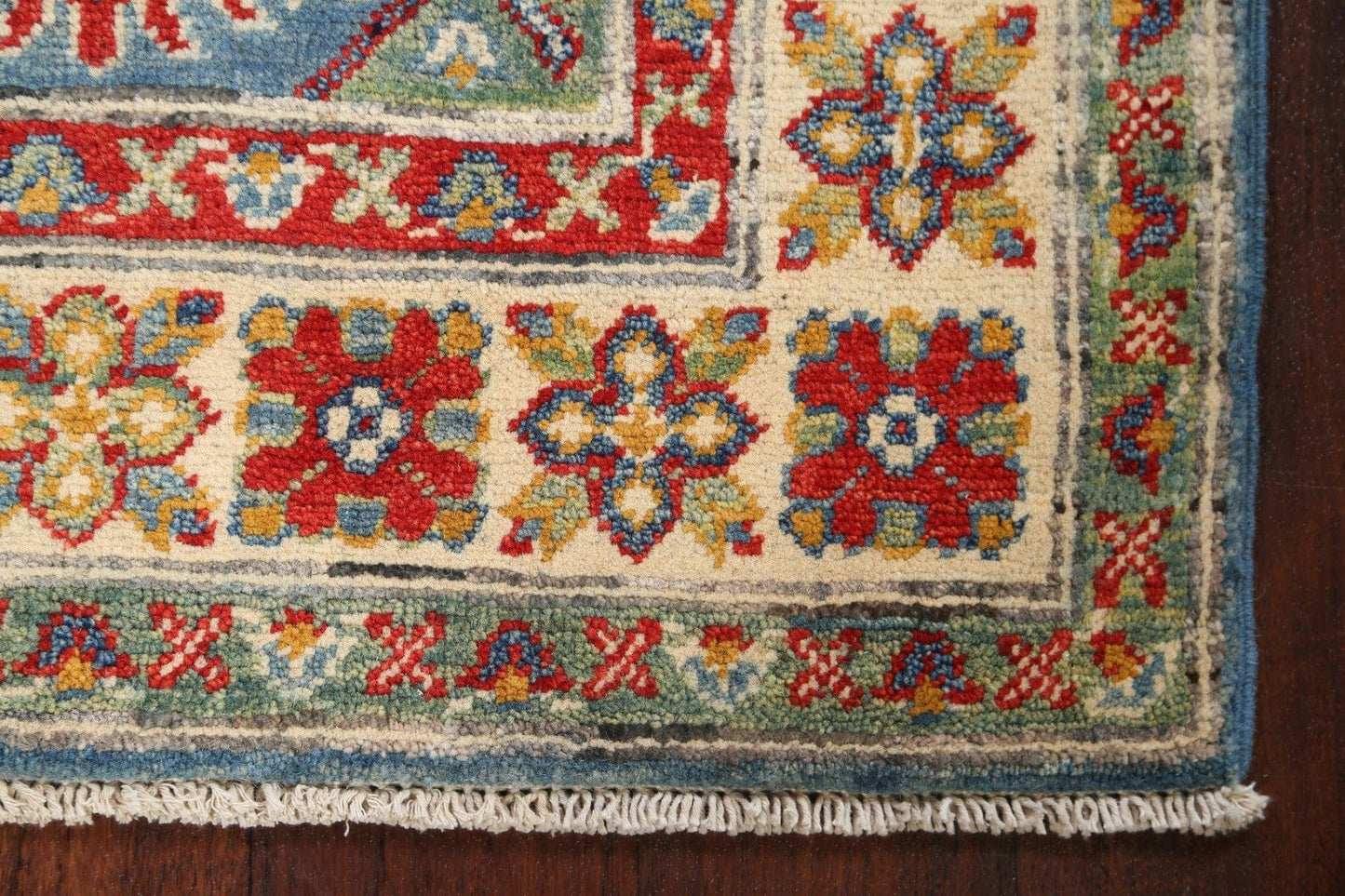 Geometric Kazak Oriental Area Rug 3x4