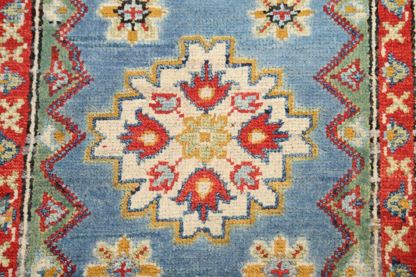 Geometric Kazak Oriental Area Rug 3x4