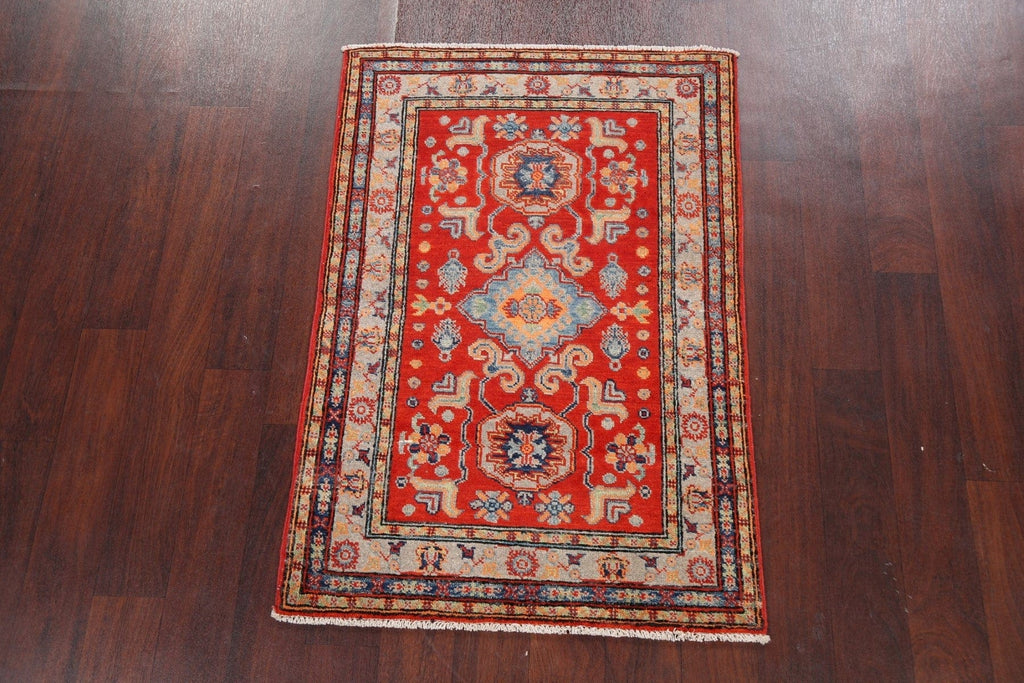 Geometric Kazak Oriental Area Rug 3x4