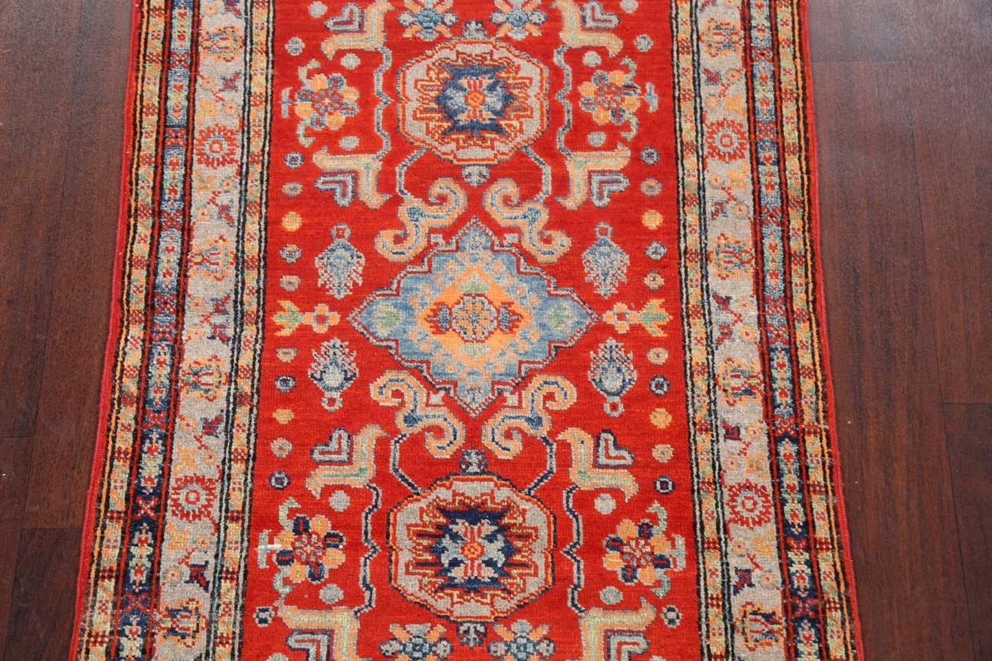 Geometric Kazak Oriental Area Rug 3x4