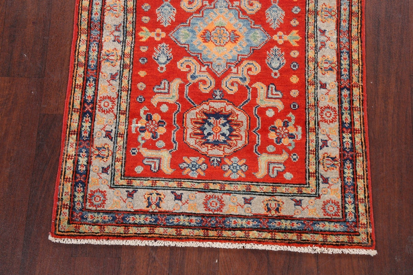 Geometric Kazak Oriental Area Rug 3x4