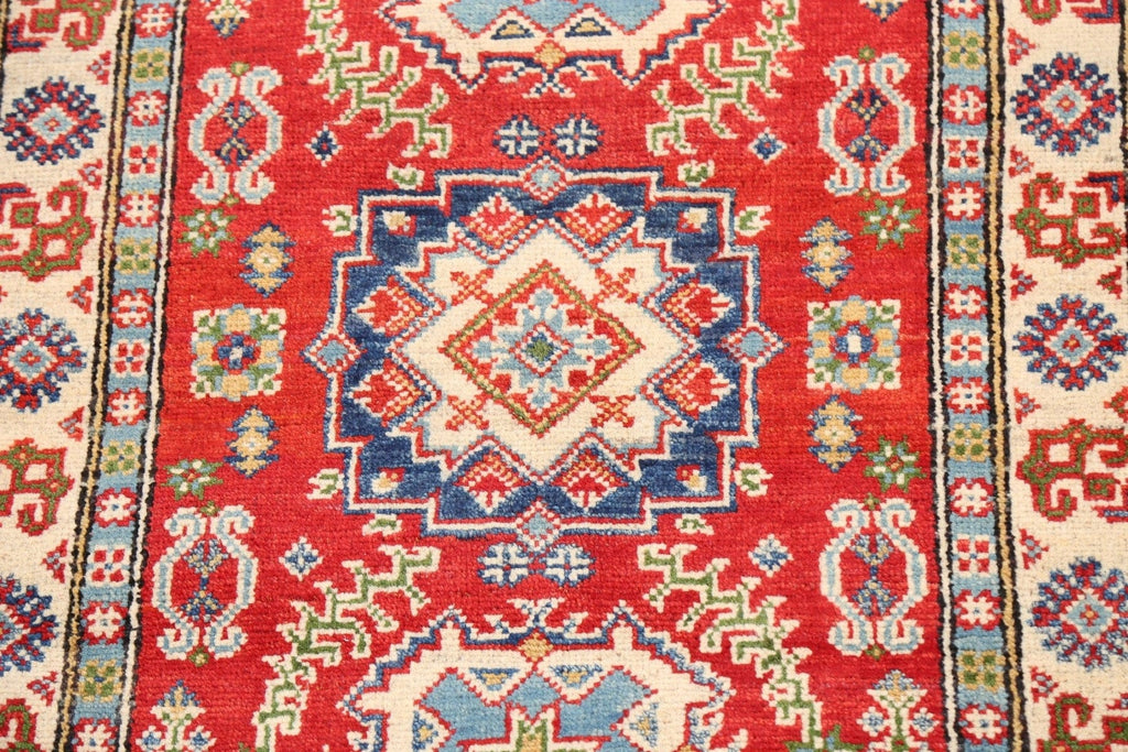 Geometric Kazak Oriental Area Rug 3x4