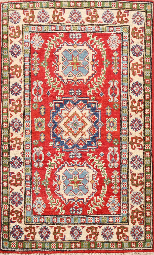 Geometric Kazak Oriental Area Rug 3x4