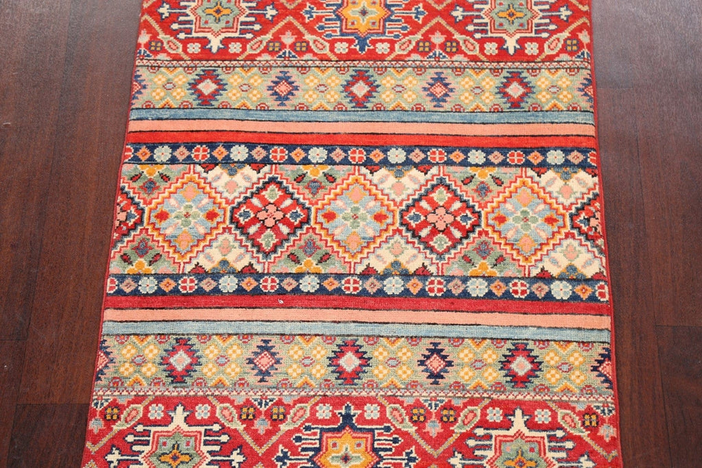 Tribal Geometric Kazak Oriental Area Rug 3x4