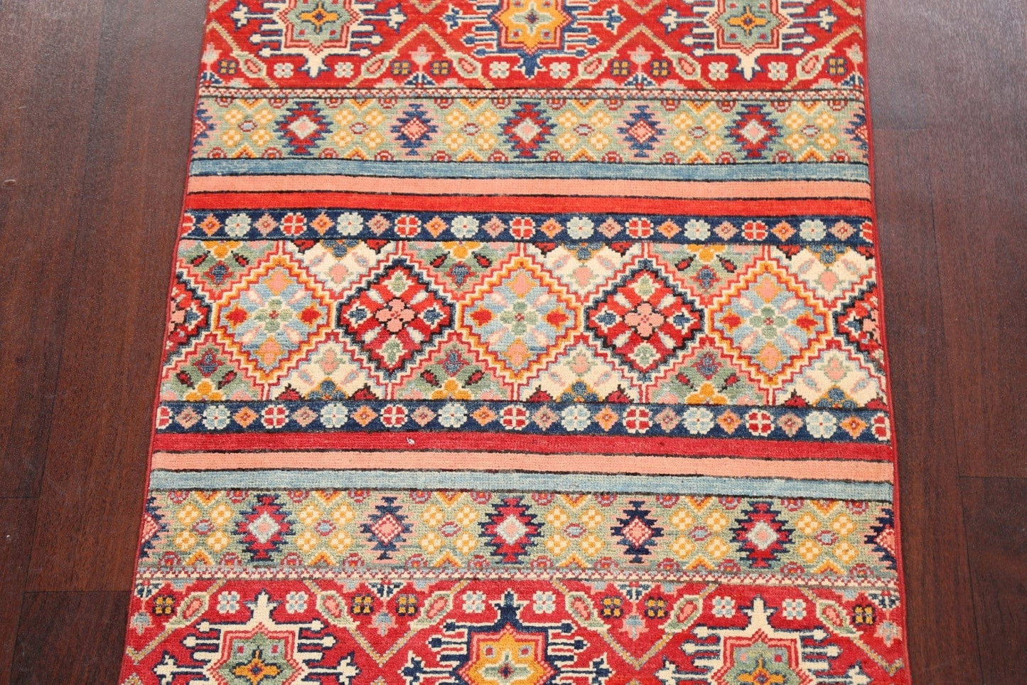 Tribal Geometric Kazak Oriental Area Rug 3x4