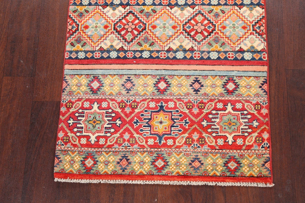 Tribal Geometric Kazak Oriental Area Rug 3x4