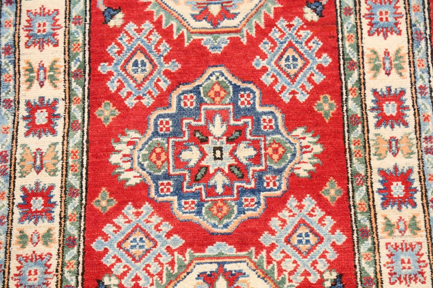 Geometric Kazak Oriental Area Rug 3x4