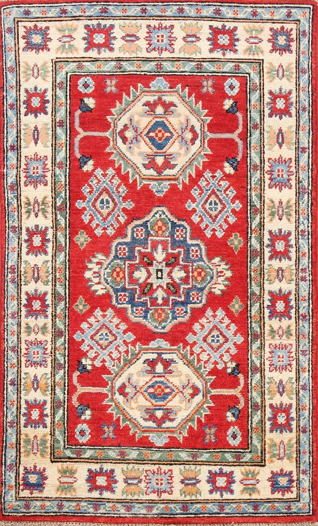 Geometric Kazak Oriental Area Rug 3x4