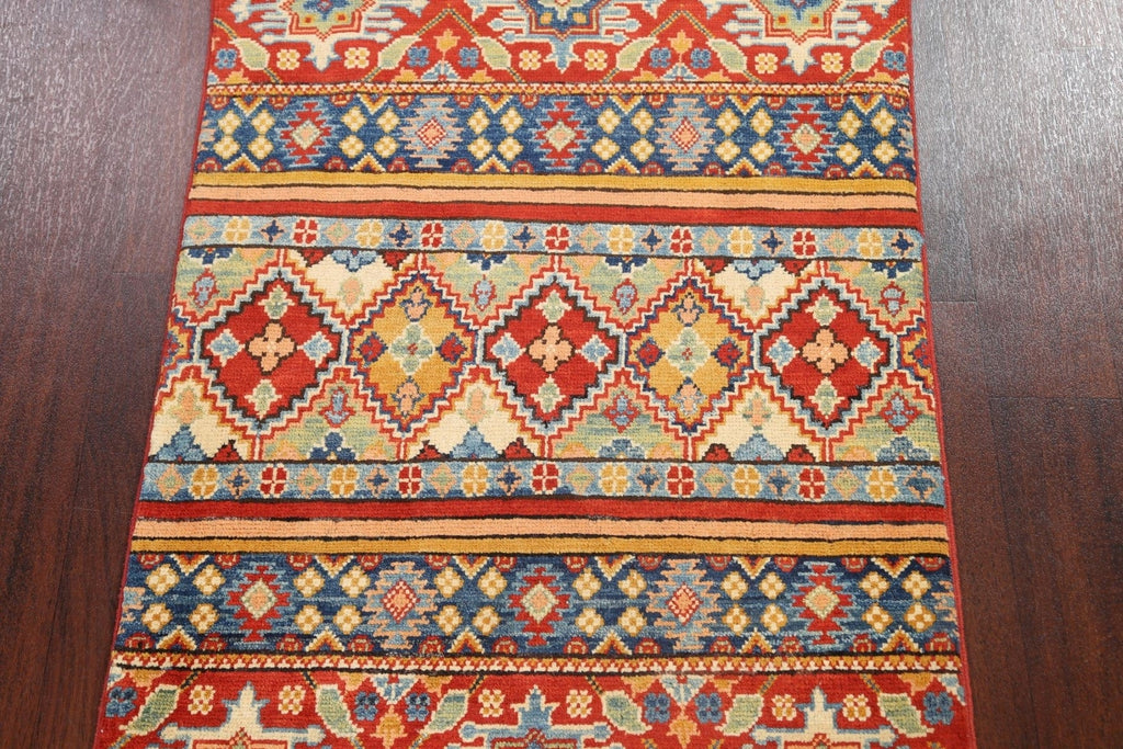 Geometric Kazak Oriental Area Rug 3x4